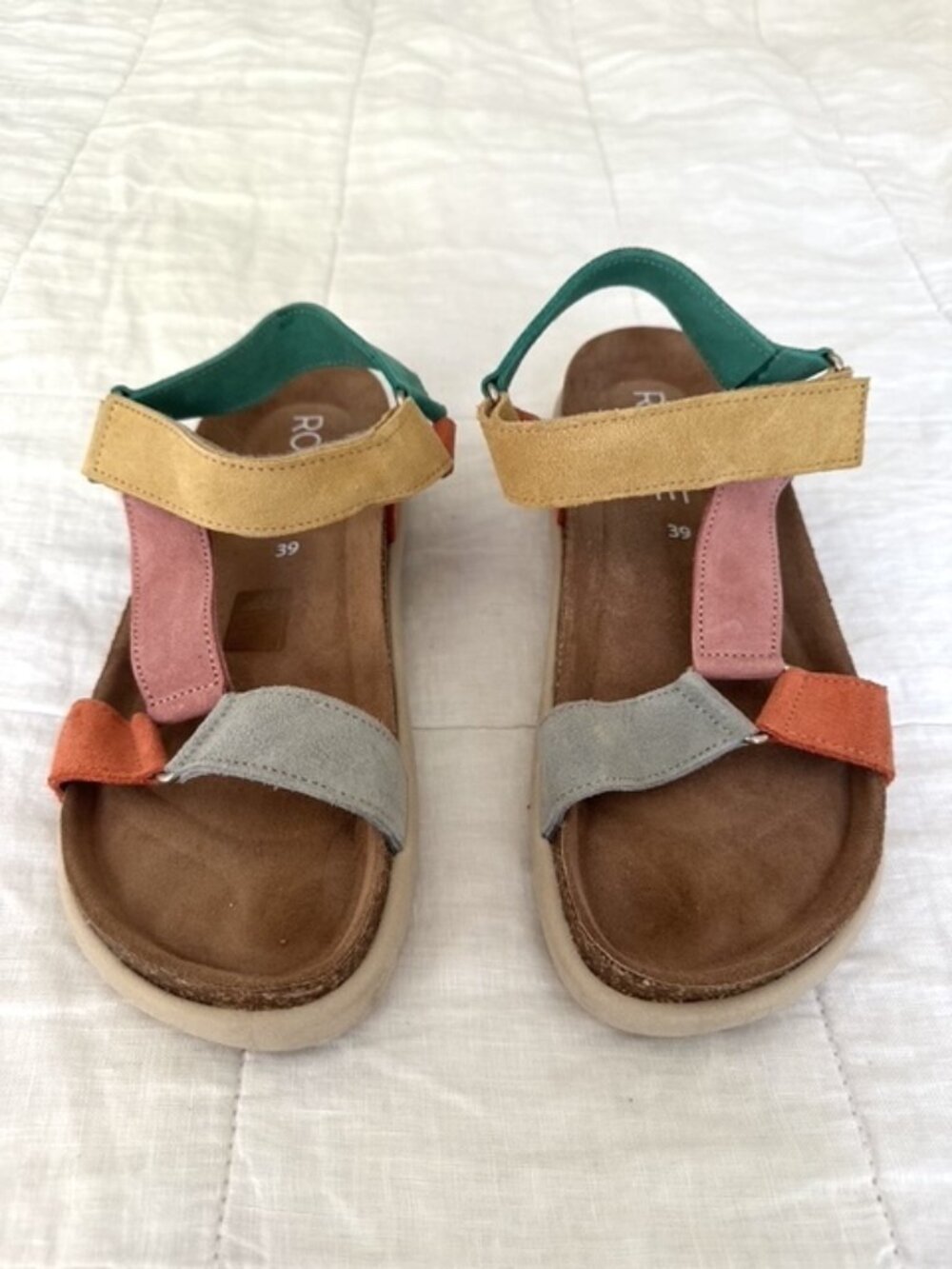 Roolee Romimi Rainbow Platform Suede Sandal Size 8.5 / EUR 39